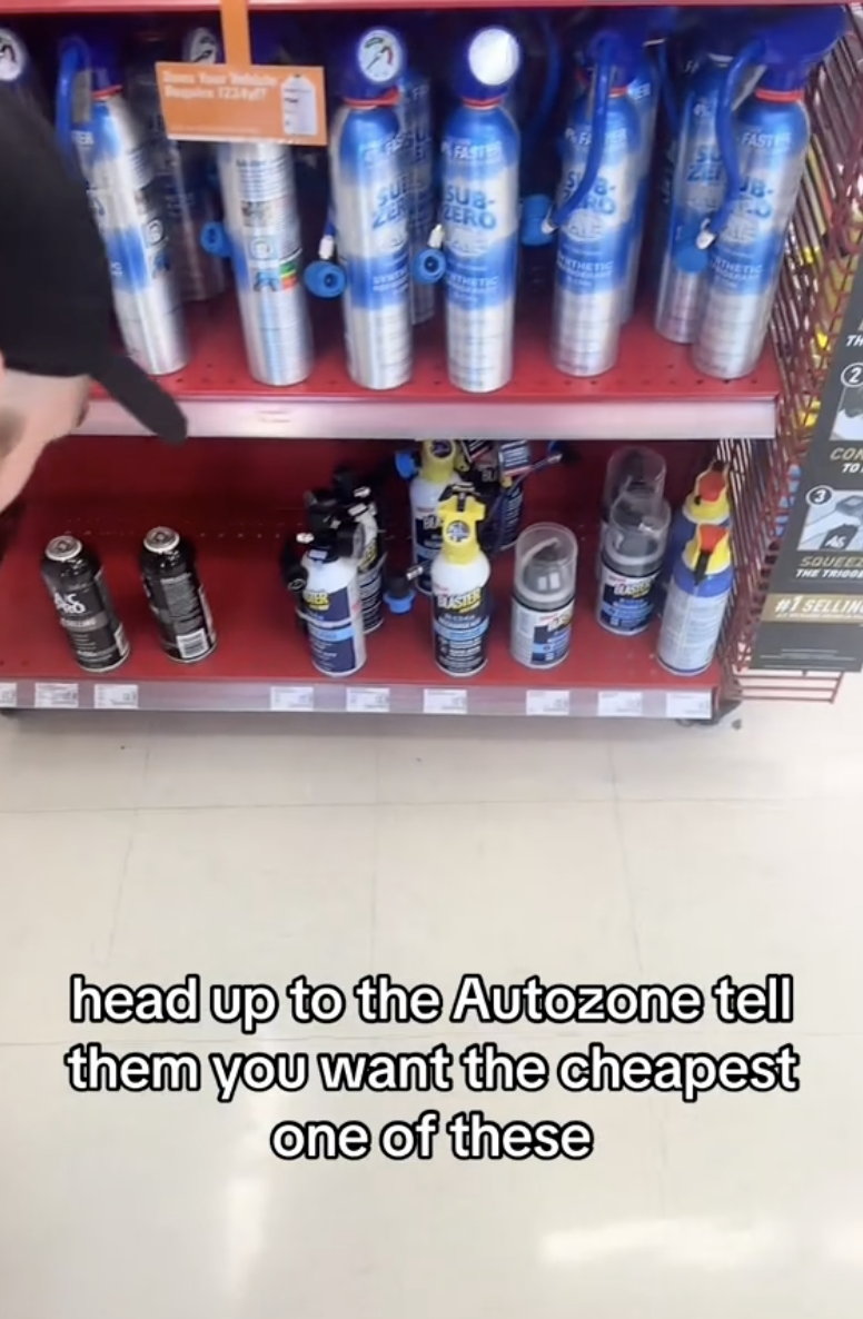 shelves in an autozone store